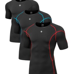 Milin Naco Compression Shirts for Men Short Sleeve Compression T Shirts Mens Compression Undershirts UPF 50+ Rash Guard