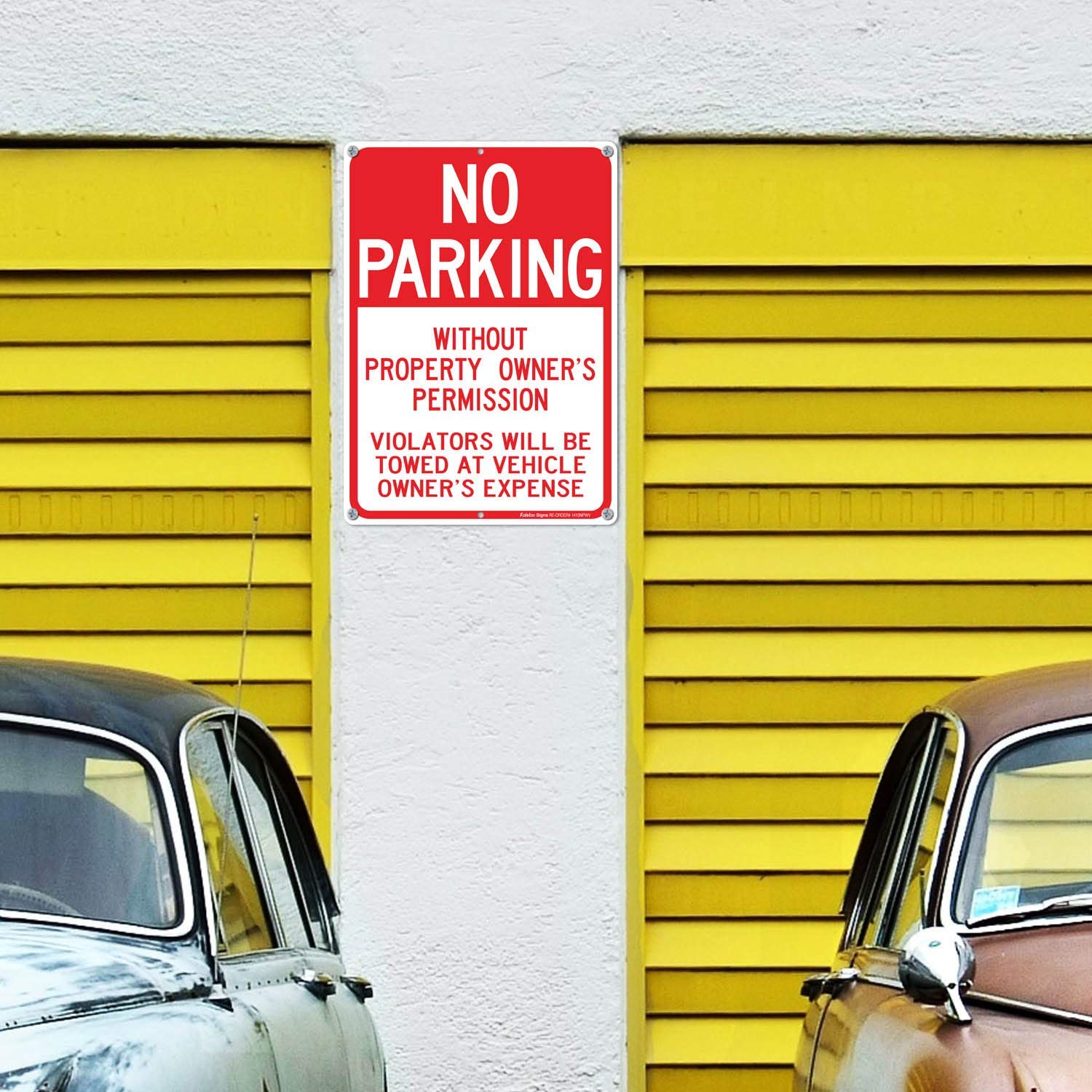 No Parking Without Property Owner's Permission Sign, Violators Will Be Towed at Vehicle Owner's Expense (3 Pack) 14 x 10 Inches .40 Rust Free Aluminum Reflective Sign, UV Protected,Weather Resistant,W