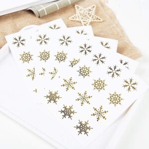 300pcs Snowflake Decorative Gold Circle Envelope Seals Stickers Self-Adhesive Universal Sealing Stickers Gift Boxes Stickers Label Stickers