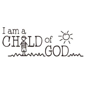 I am a Child of GOD - Carved Letters Vinyl Wall Decal Christian Quotes Art Home Décor Motto for Kids Nursery Room Lettering Stickers Decoration