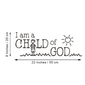 I am a Child of GOD - Carved Letters Vinyl Wall Decal Christian Quotes Art Home Décor Motto for Kids Nursery Room Lettering Stickers Decoration