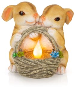 vp home mom and baby squirrel solar powered led outdoor decor garden light solar lawn ornaments squirrel gifts & garden statue, porcelain squirrel figurine squirrel statue