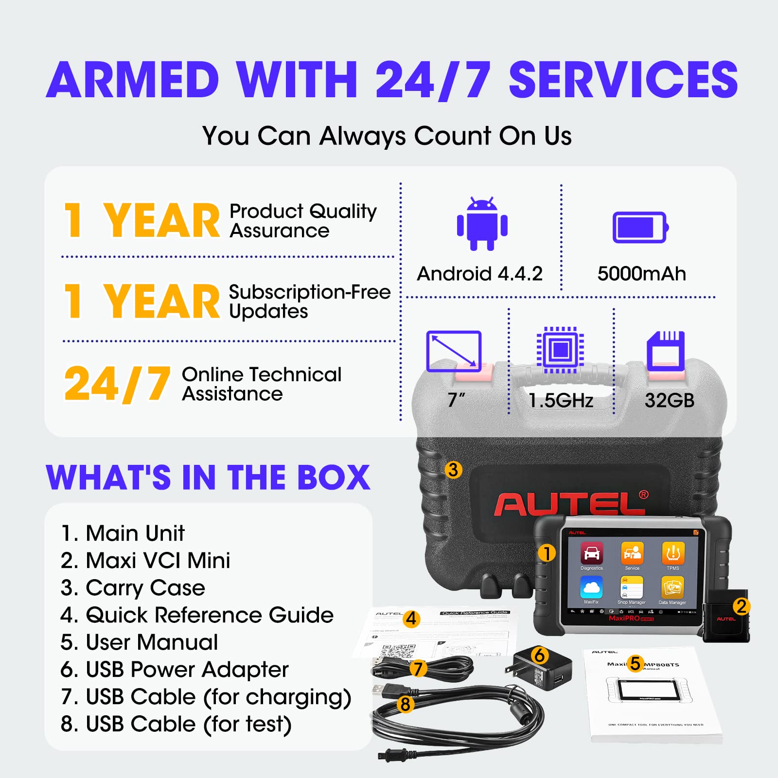 Autel MaxiPRO MP808TS TPMS Scanner: 2023 of MP808BT, TS608, ECU Coding, Active Tests, 31+ Services, AutoVIN, Full TPMS Features with 315+433MHz MX-Sensor, Access AutoAuth for FCA SGW