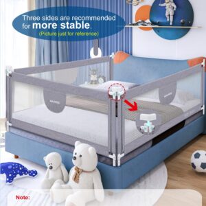 MBQMBSS 69" Bed Rail for Toddlers, Baby Bed Rail Guard for Full Size Bed, Twin Bed Safety Bedrail for Toddler Kids - Double Side Child Lock for Easy Lifting and Extra Y-Shape Strap for More Stablity