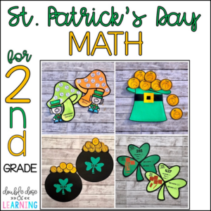 st patricks day math crafts for 2nd grade (counting coins, telling time, regrouping & more!)