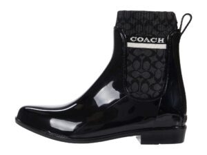 coach rivington rain bootie black rubber 7 b (m)