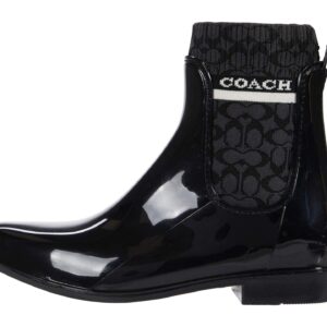 Coach Rivington Rain Bootie Black Rubber 7 B (M)