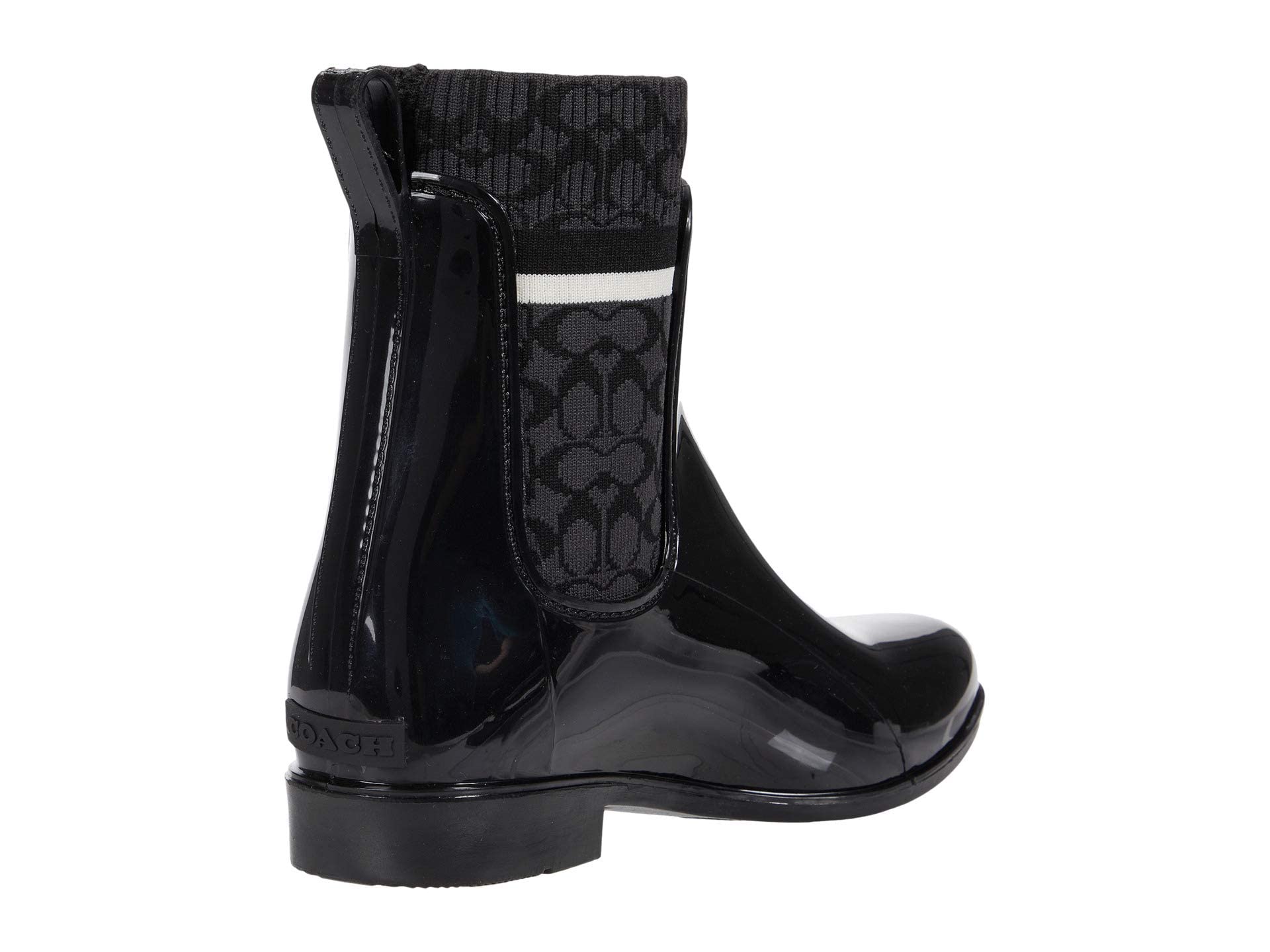 Coach Rivington Rain Bootie Black Rubber 7 B (M)