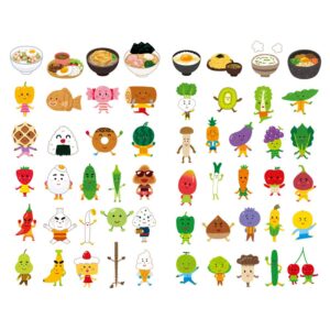 seasonstorm cute food emoticon kawaii aesthetic pastel art agenda journal planner stationery stickers