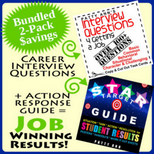 career interview 100+ questions & star action guide to get results: *job prep 2-pack! *behaviorial task cards *templates *step actions *examples