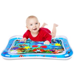wsper tummy time water mat inflatable baby water play mat for 3+ months newborn girl & boy early activity center