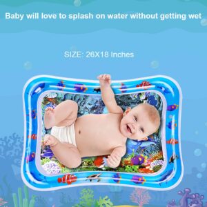 WSPER Tummy Time Water Mat Inflatable Baby Water Play mat for 3+ Months Newborn Girl & Boy Early Activity Center