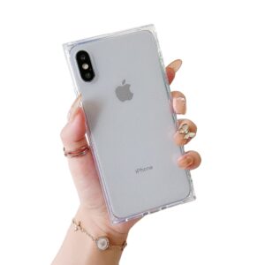 cocomii square case compatible with iphone xr - luxury, slim, glossy, show off the original beauty, anti-yellow, easy to hold, anti-scratch, shockproof (crystal clear)