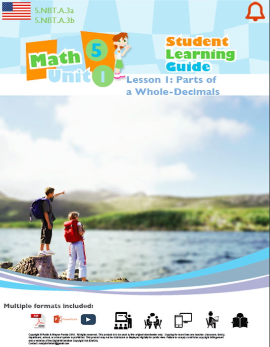 Grade 5: Math: Decimals: L1: Parts of a Whole - Decimals 5.NBT.A.3a 5.NBT.A.3b