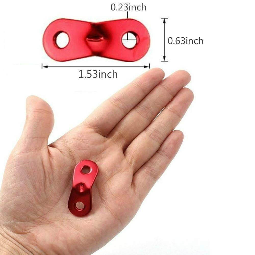 Wenlian Aluminum Alloy Rope Adjuster, Tent Rope Tensioner for Camping Hiking, Pack of 12,red