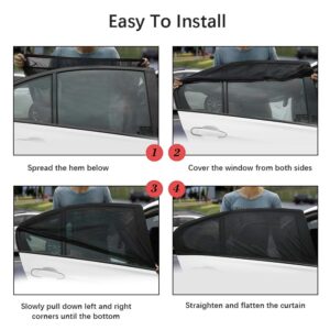 GOLDFLOWER Car Window Shade, 2 Pack Car Back Window Sun Shade, and Privacy Protect for Toddler Kids Baby Adult, Double Layer Design (Medium 39"x19")