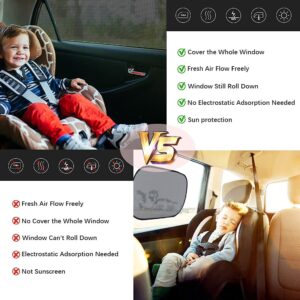 GOLDFLOWER Car Window Shade, 2 Pack Car Back Window Sun Shade, and Privacy Protect for Toddler Kids Baby Adult, Double Layer Design (Medium 39"x19")