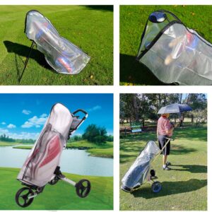 HOW TRUE Golf Bag Rain Cover Waterproof PVC Golf Bag Rain Protection Cover with Hood for Golf Push Carts