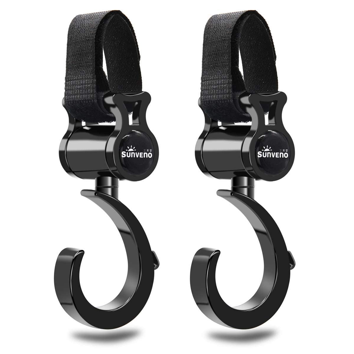 SUNVENO Baby Stroller Hooks for Mom Purse Shopping Grocery Bag and Accessory - (2 Pack)