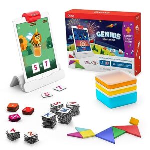 osmo genius starter kit - 7 educational ipad games for spelling & math, ages 6-10