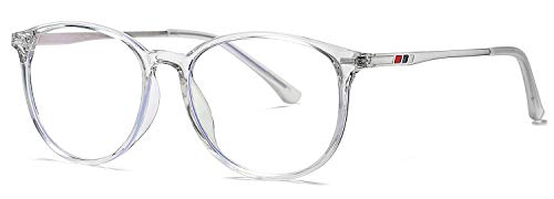 Dalfand Blue Light Blocking Glasses - Women/Man 3Pack Round Frame Computer/Reading/Gaming Blue Light Glasses Non Prescription (c3)