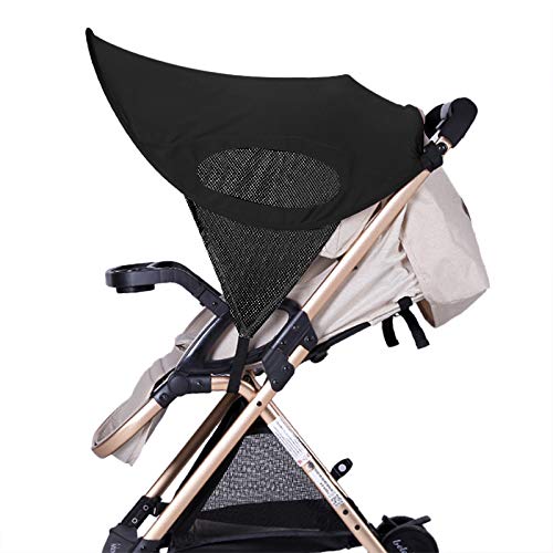 Universal Sun Shade with Net for Baby Strollers Toddlers Kids Zippered Veil Netting Pram Pushchair Canopy Parasol Extrender Buggy Sun Cover Shield