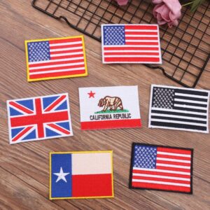 TENDYCOCO British Union Jack Embroidered Patch England Flag UK Great Britain Iron on Sew on Emblem Art Craft Patches for Clothes Jacket Costume Hat 6pcs