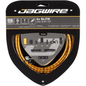 jagwire elite link shift/gear cable kit (x2 cables) - gold