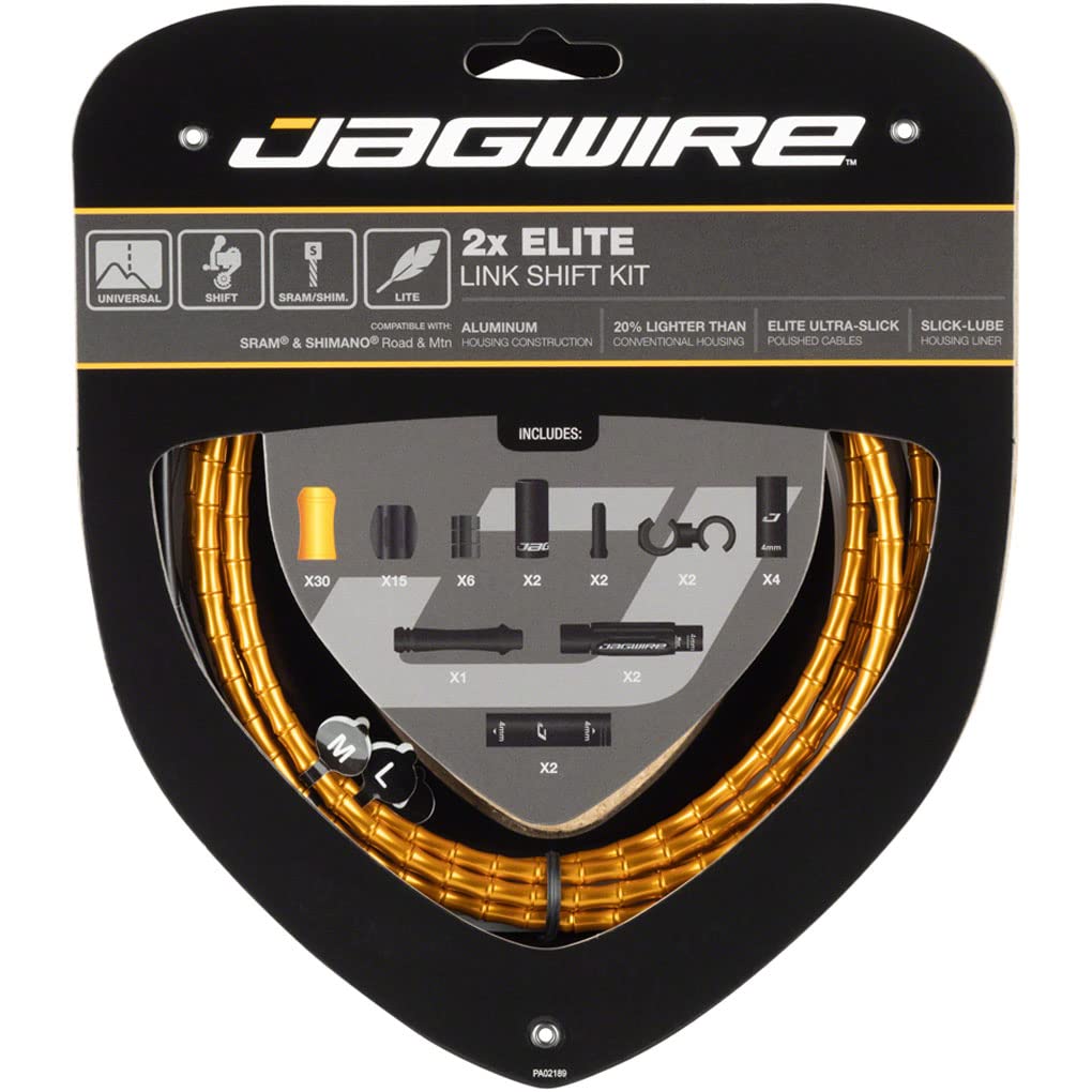 Jagwire Elite Link Shift/Gear Cable Kit (x2 Cables) - Gold