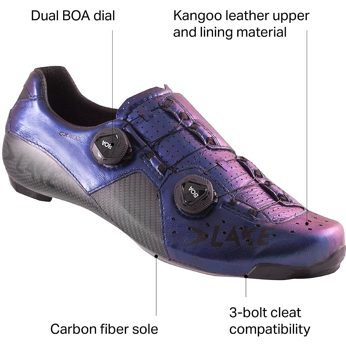 Lake Cx403 Wide Cycling Shoe - Men's Chameleon Blue/Black, 43.0