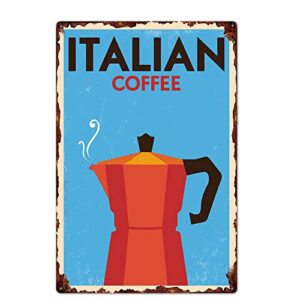 italian coffee metal tin sign for bar cafe garage wall decor retro vintage 7.87 x 11.8 inches