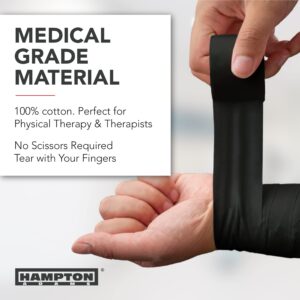 Hampton Adams (32 Pack Black Bulk Athletic Tape - 1.5" x 45 feet Per Roll - NO Sticky Residue & Easy to Tear - Perfect for Sports Athletes, Trainers & First Aid Injury Wrap: Fingers Ankles Wrist