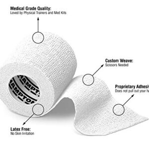 (14-Pack) 2” x 5 Yards | White Self Adhesive Bandage Wrap – Breathable Self Adherent Wrap for People & Pets - Athletic Elastic Cohesive Bandage for Sports Injury: Ankle, Knee & Wrist sprains