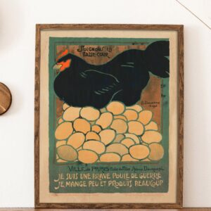 Vintage Rooster Print - French Chicken for Kitchen Wall Art - Hen Bird Country Decor WWI rations poster - 8 x 10, 11 x 14, 11x 17, 16 x 20, 18 x 24, 24 x 36, 30 x 40 unframed print