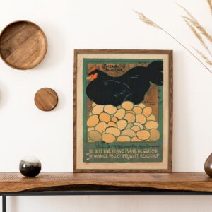 Vintage Rooster Print - French Chicken for Kitchen Wall Art - Hen Bird Country Decor WWI rations poster - 8 x 10, 11 x 14, 11x 17, 16 x 20, 18 x 24, 24 x 36, 30 x 40 unframed print