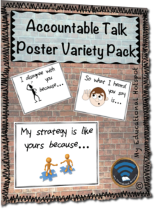 accountable talk poster set (w/ personal student reference sheets)