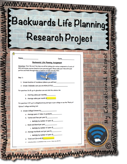 Backwards Life Planning Research Project