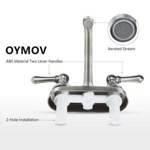 OYMOV RV Faucet Brushed Nickel - Non-Metallic Bathroom Sink Faucets for RVs, Fifth Wheels, Motor Homes, Travel Trailers, Campers, Boats