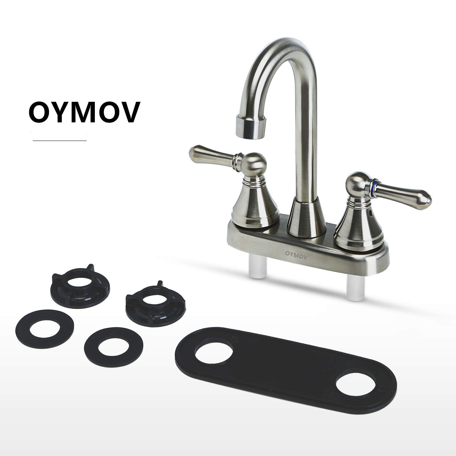 OYMOV RV Faucet Brushed Nickel - Non-Metallic Bathroom Sink Faucets for RVs, Fifth Wheels, Motor Homes, Travel Trailers, Campers, Boats