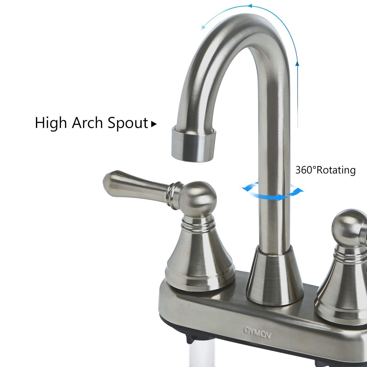 OYMOV RV Faucet Brushed Nickel - Non-Metallic Bathroom Sink Faucets for RVs, Fifth Wheels, Motor Homes, Travel Trailers, Campers, Boats