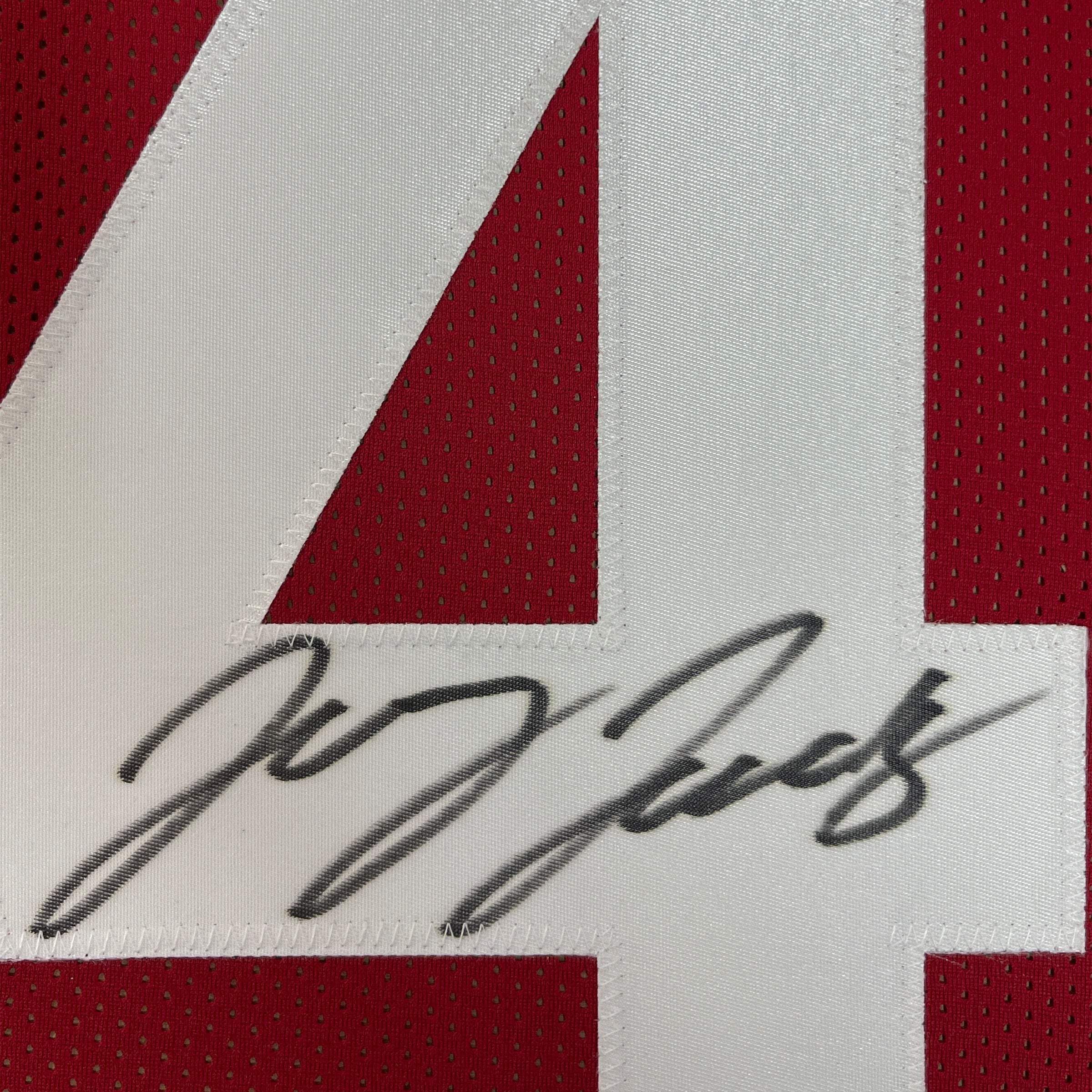 Framed Autographed/Signed Jerry Jeudy 33x42 Alabama Red College Football Jersey JSA COA