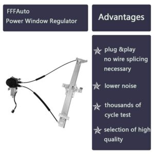 FFFauto 741-586 Front Driver Side Window Regulator Motor fit Ford E150 E250 E350 E550 Club Wagon Econoline Super Duty OEM: 11A125，5073325AA,Direct fit,Easy Install