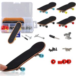 YICHUMY DIY Fingerboard Kit with Box 5 Packs Mini Fingerboards Professional Mini Skateboard Finger Skateboard with Mini Wrench/Screwsdriver/Brackets/Screws/Fingerboard Wheels Wheels