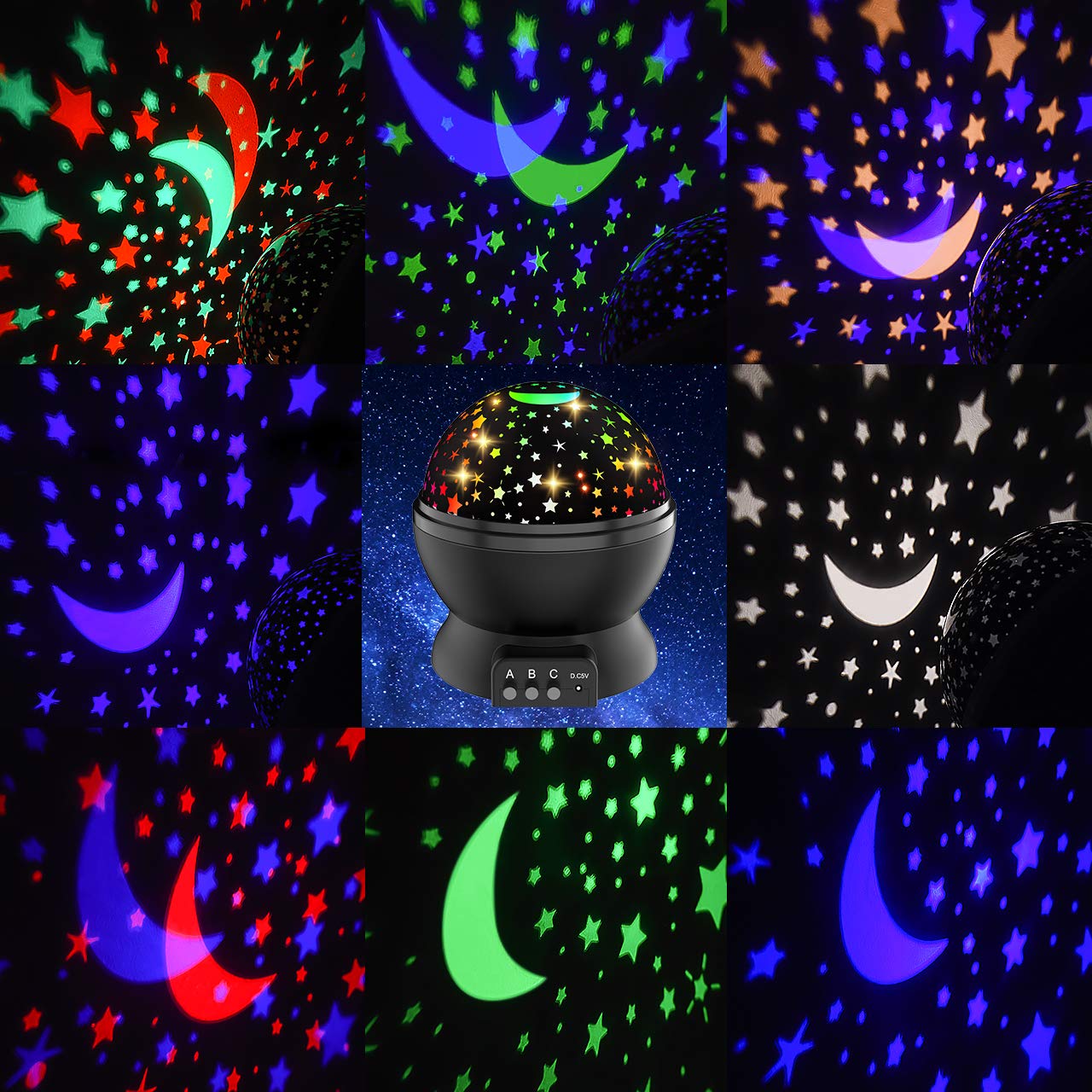 Star Projector Night Light for Kids, Gifts for 3-12 Year Old Girls Boys Kids Night Light Projector for Kids Autism Toys for 3-12 Year Old Girls Boys Kids Halloween Toys Gifts Birthday Present Black