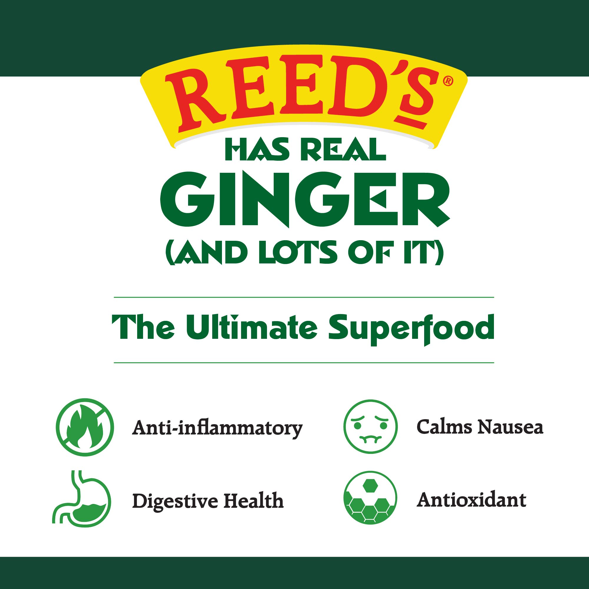 Reed's Zero Sugar Real Ginger Ale, All-Natural Classic Ginger Ale Made with Real Ginger (8pk,12oz can)