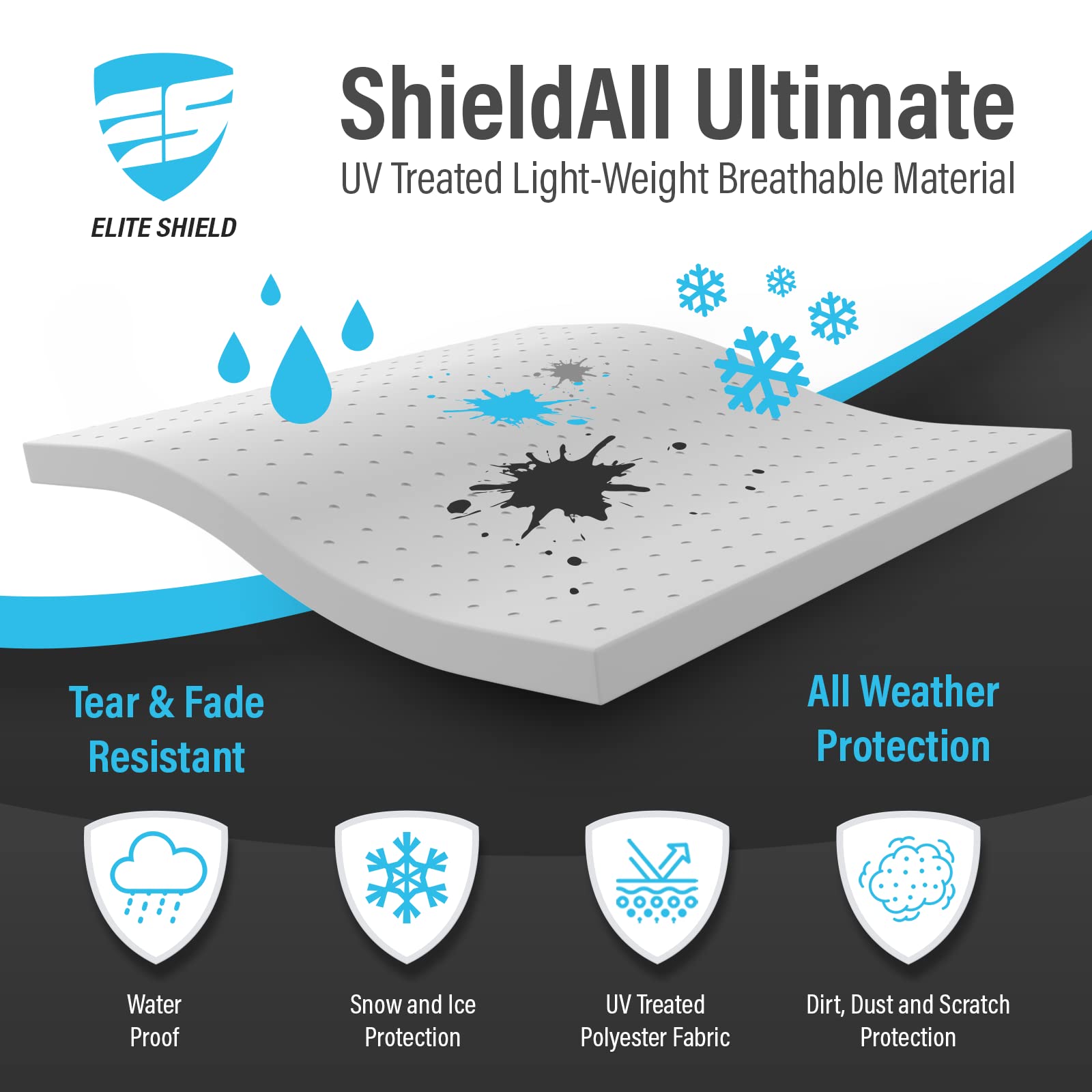 EliteShield ShieldAll Ultimate Class C RV Cover, Waterproof UV Resistant Class C Motorhome Cover Fits 30 feet to 32 feet Class C RV, Silver Color