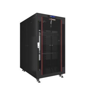 Sysracks 22U 35 inch Deep Server Rack Cabinet It Enclosure - Cooling Fans - LCD Screen - Thermostat - PDU - Casters - 2 Fans – Shelf