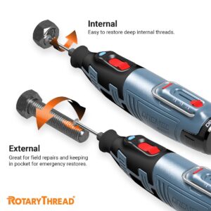 Rotary Thread Repair Kits - Faster & Easier to Chase, Restore & Clean Internal or External Threads, All in One Universal Thread Files Set, Inch, Metric, Grooves, Glands, ACME, Buttress Thread