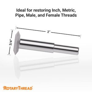 Rotary Thread Repair Kits - Faster & Easier to Chase, Restore & Clean Internal or External Threads, All in One Universal Thread Files Set, Inch, Metric, Grooves, Glands, ACME, Buttress Thread