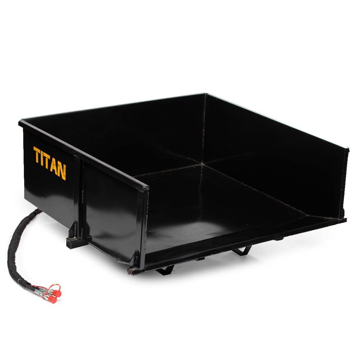 Titan Attachments 30 Cu. FT Quick Hitch Compatible Hydraulic Dump Box, Category 1, 3-Point, Landscaping Attachment